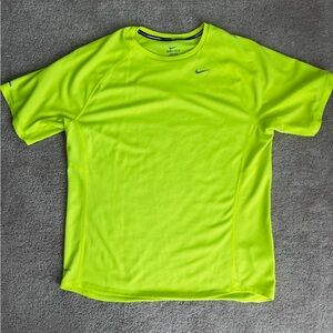 Nike Dri-FIT Running Shirt Neon Yellow Men’s Large